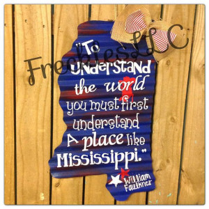 State of Mississippi silhouette w/ Faulkner by PeaceLoveFreckles, $39 ...