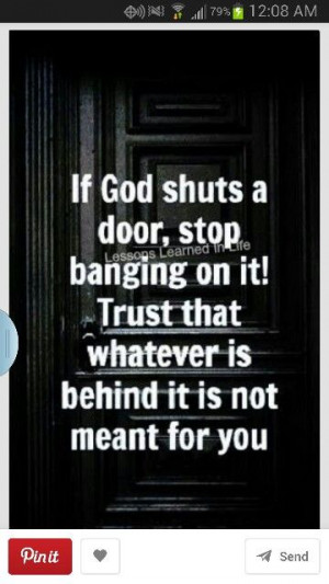 When God closes a door...