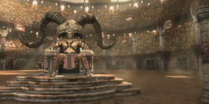 Shao Kahn sitting on his throne. Imagine its size, its weight, its ...