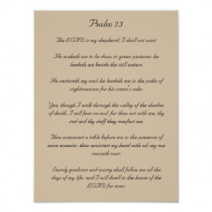 Bible Verse Artwork, Psalm 23 Poster