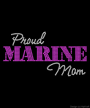 Proud Marine Mom Rhinestone