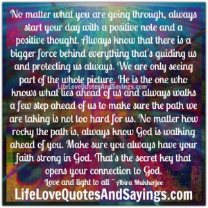 Positive note and a positive thought...