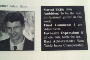 Adam Scott’s high school yearbook quote foreshadowed what happened ...