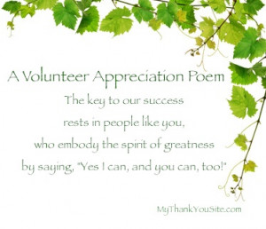 Volunteer Appreciation Poems