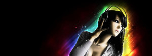 Girl With Headphone Facebook Cover