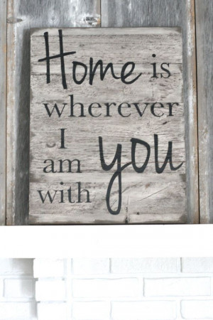 ... Wherever I Am With You // hand painted wooden sign @theruffledstitch