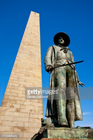 Colonel William Prescott Statue Below Bunker Hill Memorial Boston ...