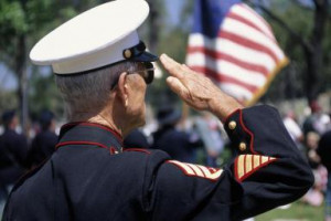 Retired Marine in dress uniform saluting - Gary Conner/ Photolibrary ...