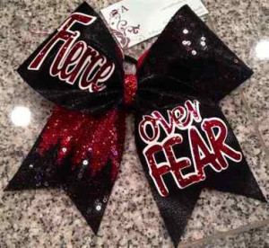 All Cheer Quotes FIERCE OVER FEAR Black Mystique and Red and Black ...