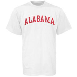 Unique Alabama Crimson Tide Vertical Arch T-shirt - White Tee