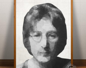 John Lennon Print, The Beatles Post er, John Lennon Art, John Lennon ...
