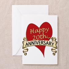 Unique 20th wedding anniversary Greeting Cards (Pk of 10)
