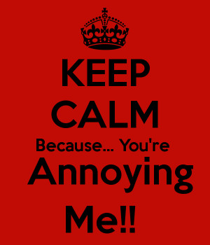 KEEP CALM Because... You're Annoying Me!!