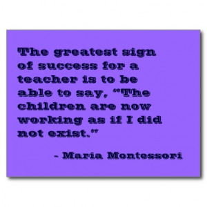 Maria Montessori Quote No. 5 Post Card