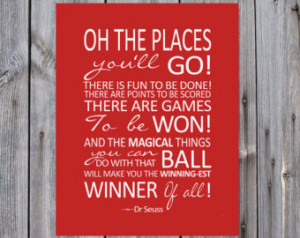 Oh the places Dr Seuss Quote, Inspi rational Nursery Typography Wall ...