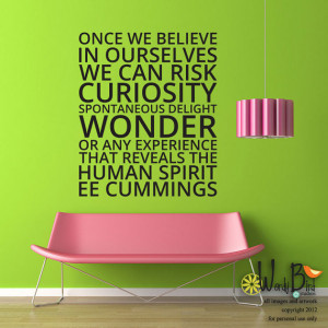 Curiosity and Wonder EE Cummings quote - vinyl wall decal sticker wall ...