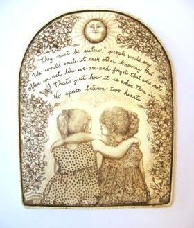 best friends sisters wall plaque resin engraved love inspirational ...
