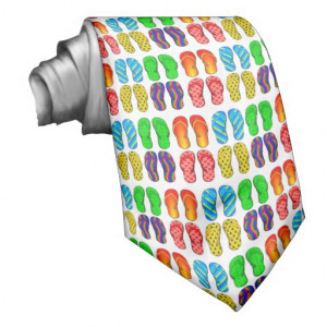 flip_flops_colourful_fun_beach_theme_summer_gifts_tie ...