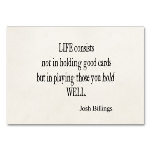 ... Josh Billings Life Good Play Cards Quote Business Card Template