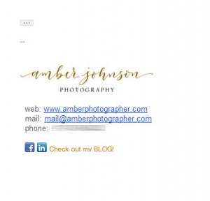 Photographer email signature - Logo, correct separator, social media ...