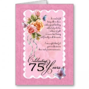 75th Birthday Card for Women at Zazzle