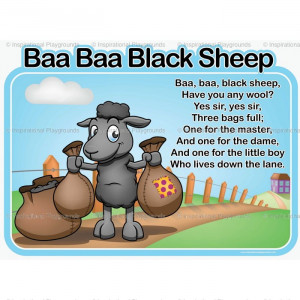 Home / Literacy / Nursery Rhymes - Baa Baa Black sheep