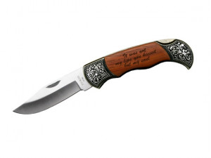 Custom Engraved Quote on Rosewood Pocket Knife Gift Personalized ...