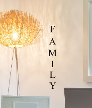 Family Decal decor vertical lettering word , decoration