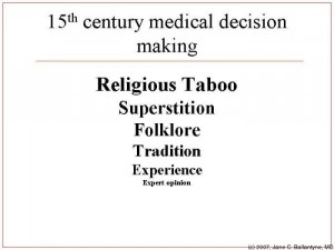 15th century medical decision making