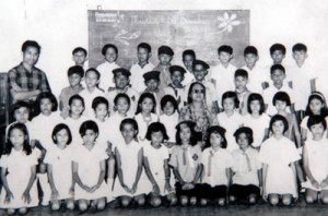 Obama with his class at SD Besuki, a public school, in Jakarta.