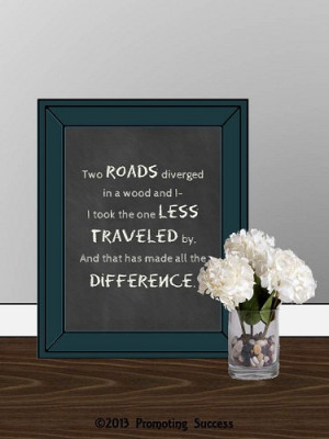 Robert Frost - Road Less Traveled - Framed Quote Print, Printable Art ...