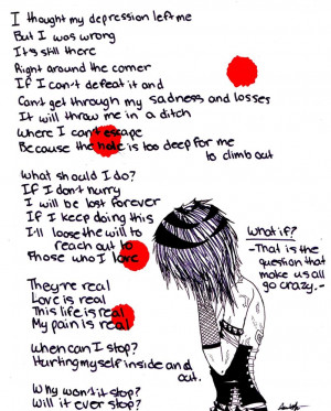 sad emo poems about cutting