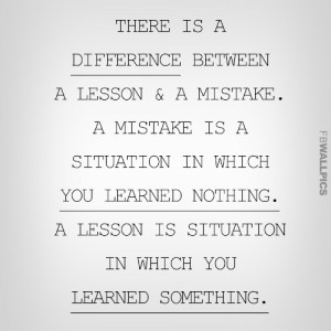 Mistakes and Lessons Life Quote Picture