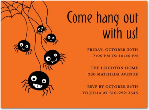 Spider Halloween party invitations
