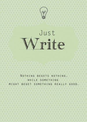 Writing Motivation Print in Mint Green, Just Write, New Years ...