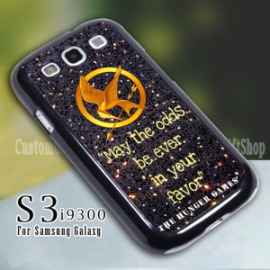 Hunger Game Quotes Sparkly Glitter Design for Samsung S3 9300 Case