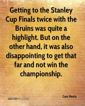 Cam Neely - Getting to the Stanley Cup Finals twice with the Bruins ...
