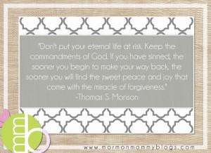 Don't Put Your Eternal Life at Risk | Mormon Mommy Printables