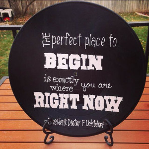 Vinyl Record Painting with Quote by President Uchtdorf - 12
