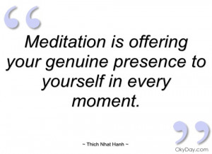 meditation is offering your genuine