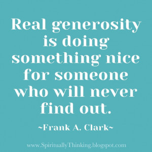 That is true generosity.
