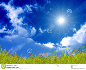 Bright sunny day on a summer background.