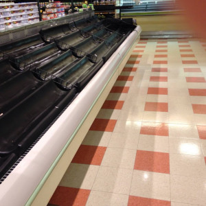 No produce on Newburyport’s Market Basket’s shelves.