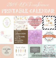 LDS General Conference quotes printable 2014 calendar