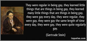 in being gay, they learned little things that are things in being ...