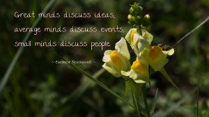 Great minds discuss ideas... quote wallpaper