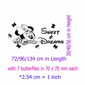 Details about Disney Minnie Mouse Sweet Dreams Wall Quote Vinyl ...