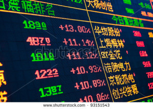 Display of Stock market quotes - stock photo