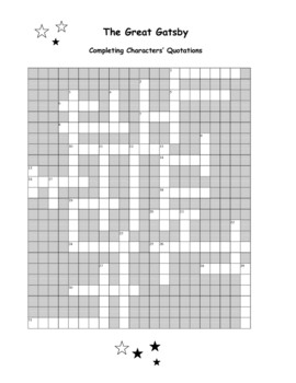 THE GREAT GATSBY: COMPLETING CHARACTERS' QUOTATIONS CROSSWORD ...