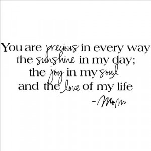 You Are Precious in Every Way the Sunshine in My Day the Joy in My ...